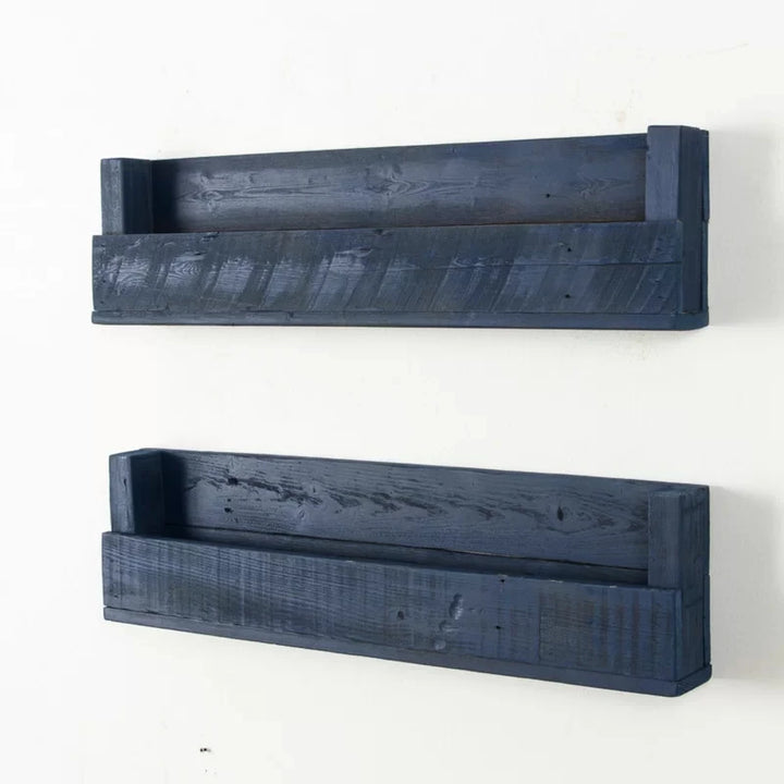 REGAL – Rustic Blue Wall Shelves Set of Two