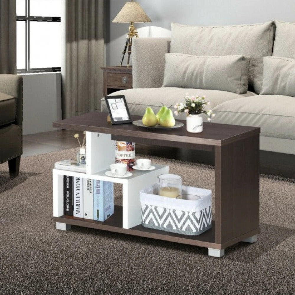 SEASON – Storage  Center Table Dark Brown & White
