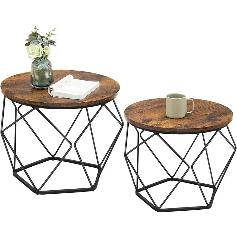 ROMANO – Coffee Table Set with Geometrical Base