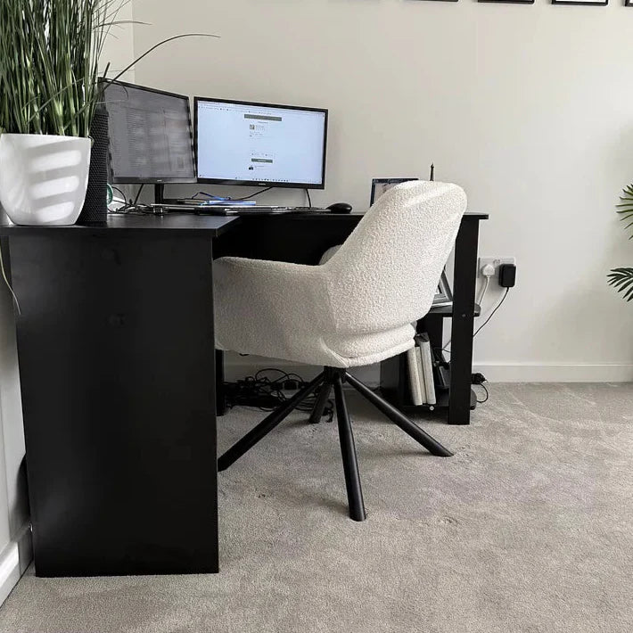 L Shaped Desk in Black