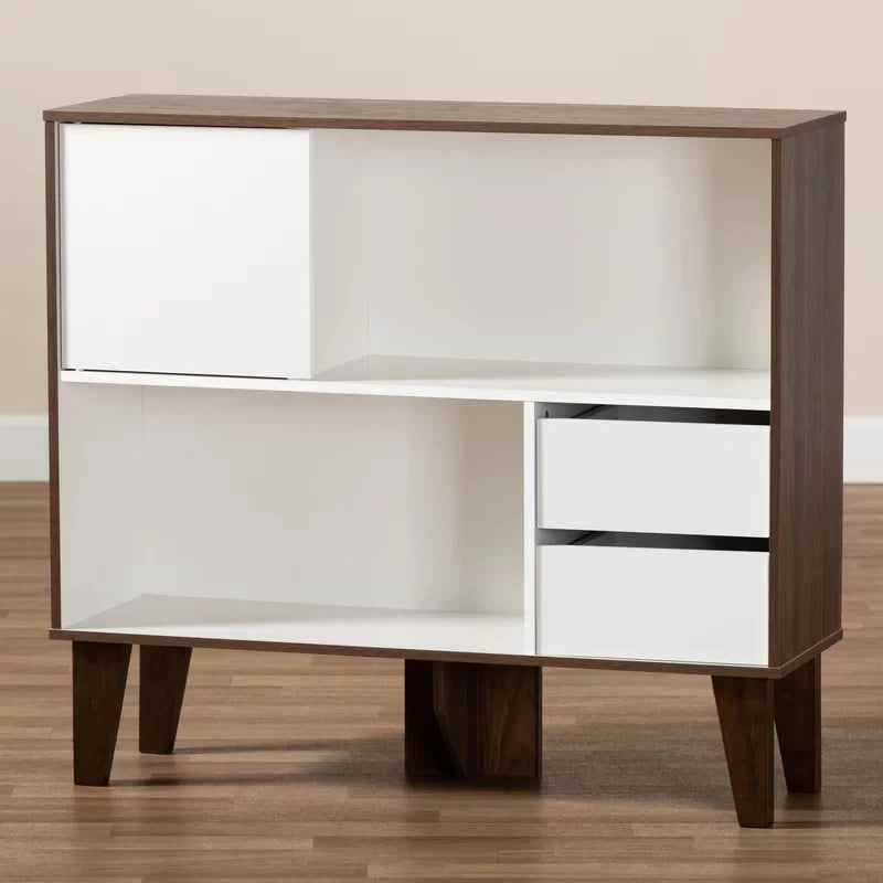 CASSIE – White & Dark Brown Kids Bookshelf