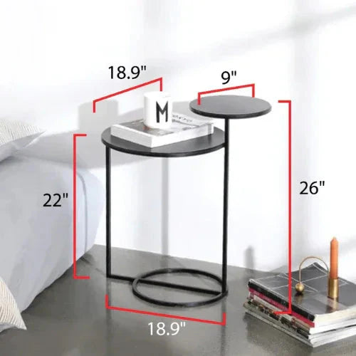 Modern Metal 2-Tiered Double Tray Side Table