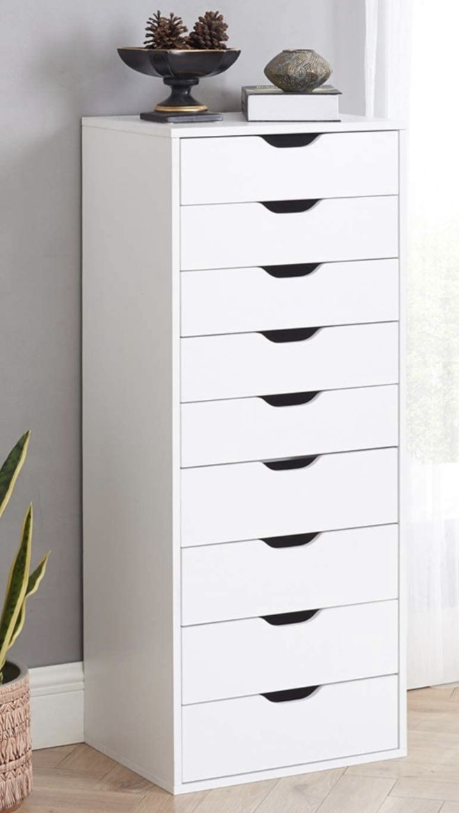Pure White 9-Drawer Tallboy Chest of Drawers