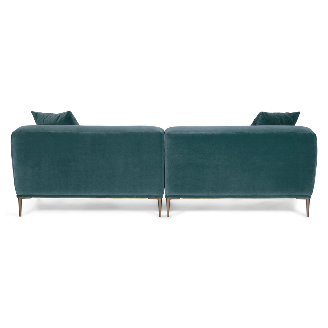 REVA – Teal Blue Three Seater Sectional Couch with Metal Legs