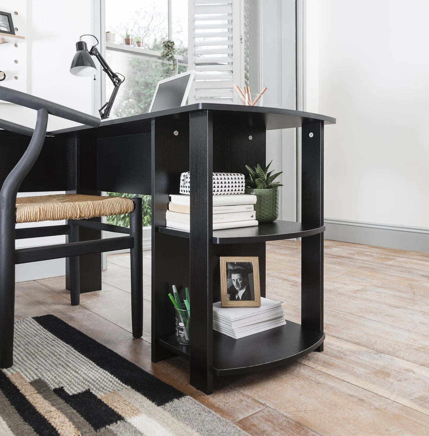 L Shaped Desk in Black