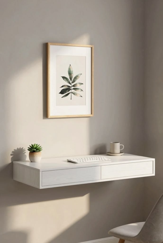 Compact Floating Wall Desk for Minimalist Home Offices