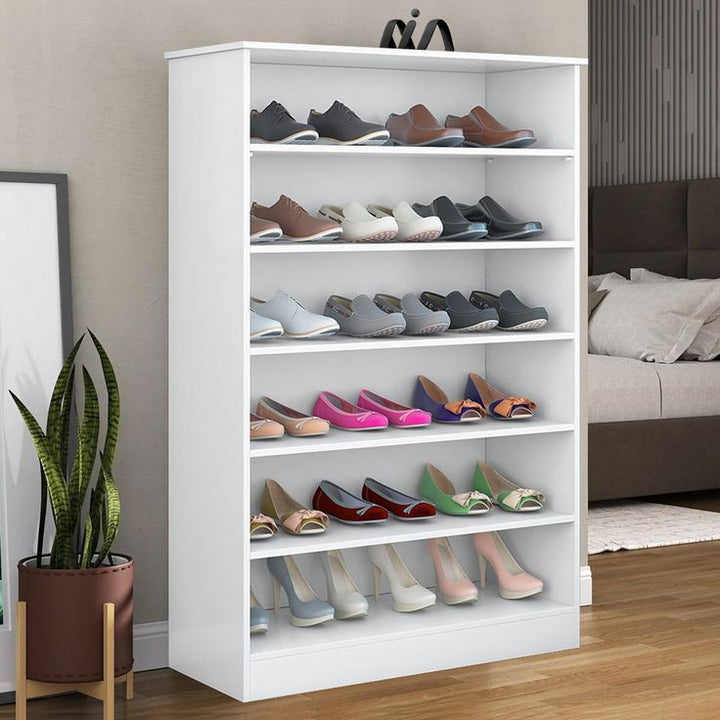 Modern Pure White Footwear Display Shelf for Hallways