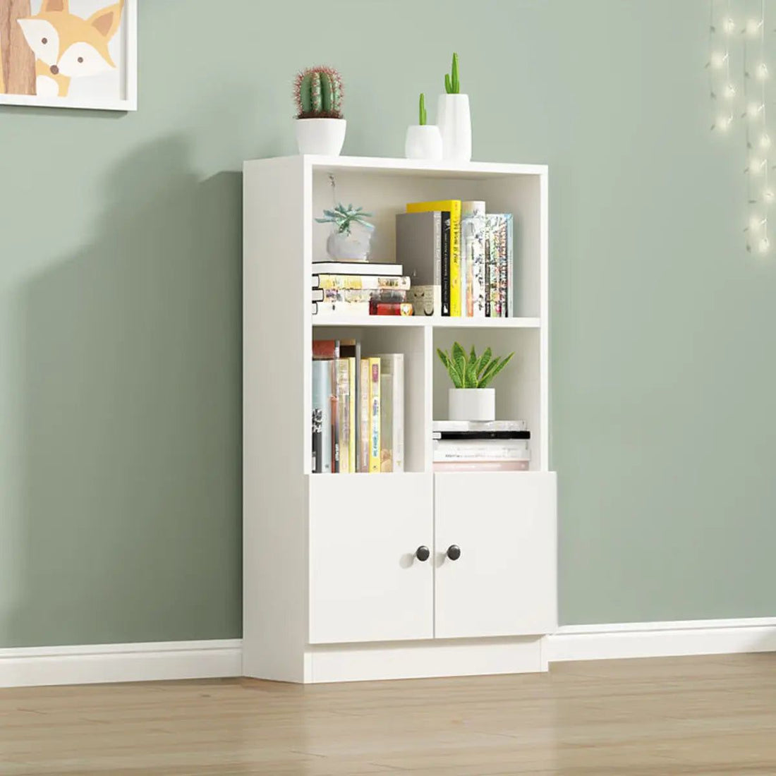 Full White Modern Storage Bookcase