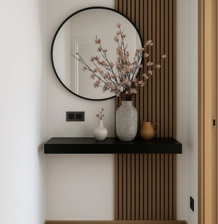 Matte Black Floating Wall Shelf for Entryway Nook