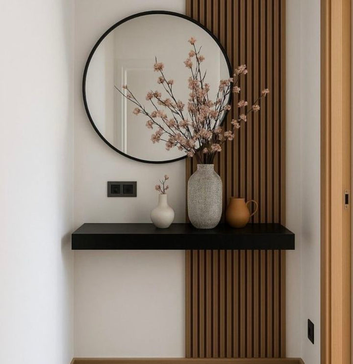 Matte Black Floating Wall Shelf for Entryway Nook