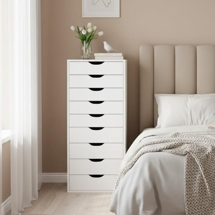 Compact Slim 9-Drawer Storage Chest of Drawers