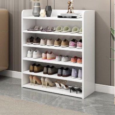 Pure White 6-Tier Open Shoe Display Rack