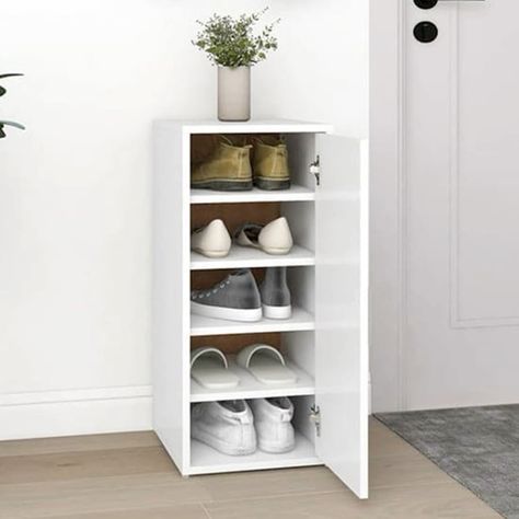 Ultra-Narrow Single-Door 5-Shelf Shoe Cabinet