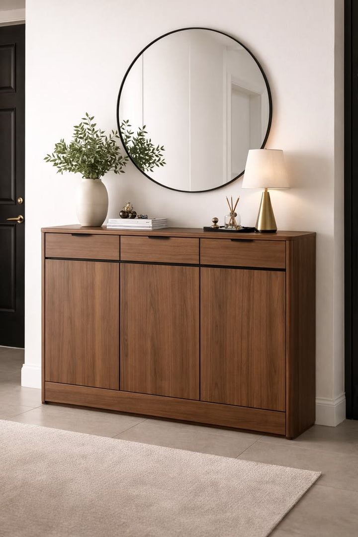 Mid-Century Walnut Foyer Cabinet for Wall-Way Dressing