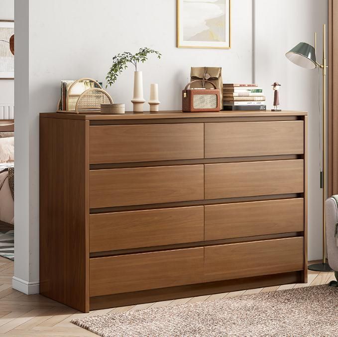Warm Walnut 8-Drawer Double Chest of Drawers