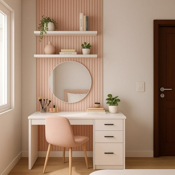 White Writing Desk with Matte Black Bar Pulls & 3 Drawers